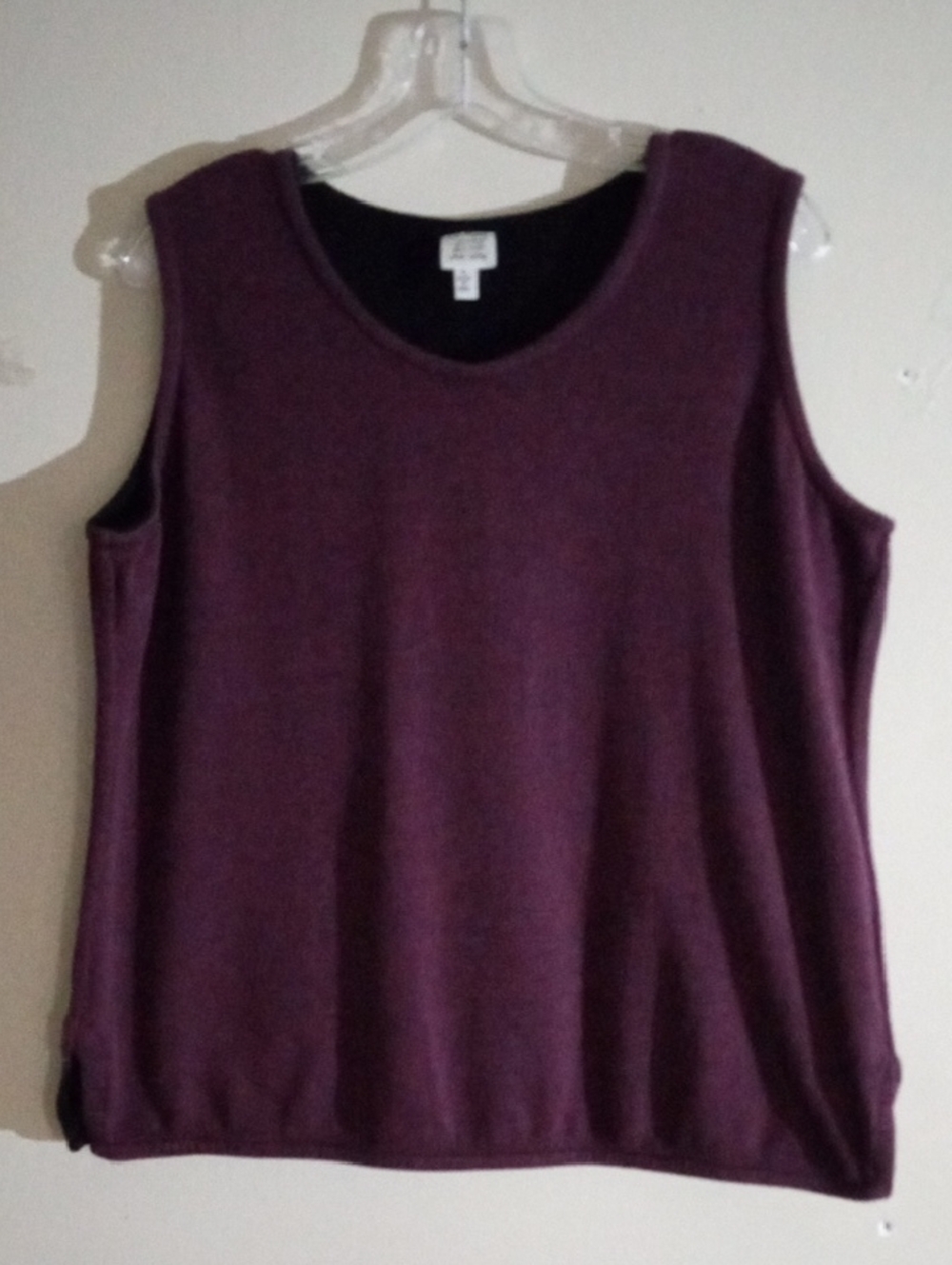Parsley And Sage Sleeveless Scoop Neck Tank Top - Plum Cotton-Rayon Blend Large